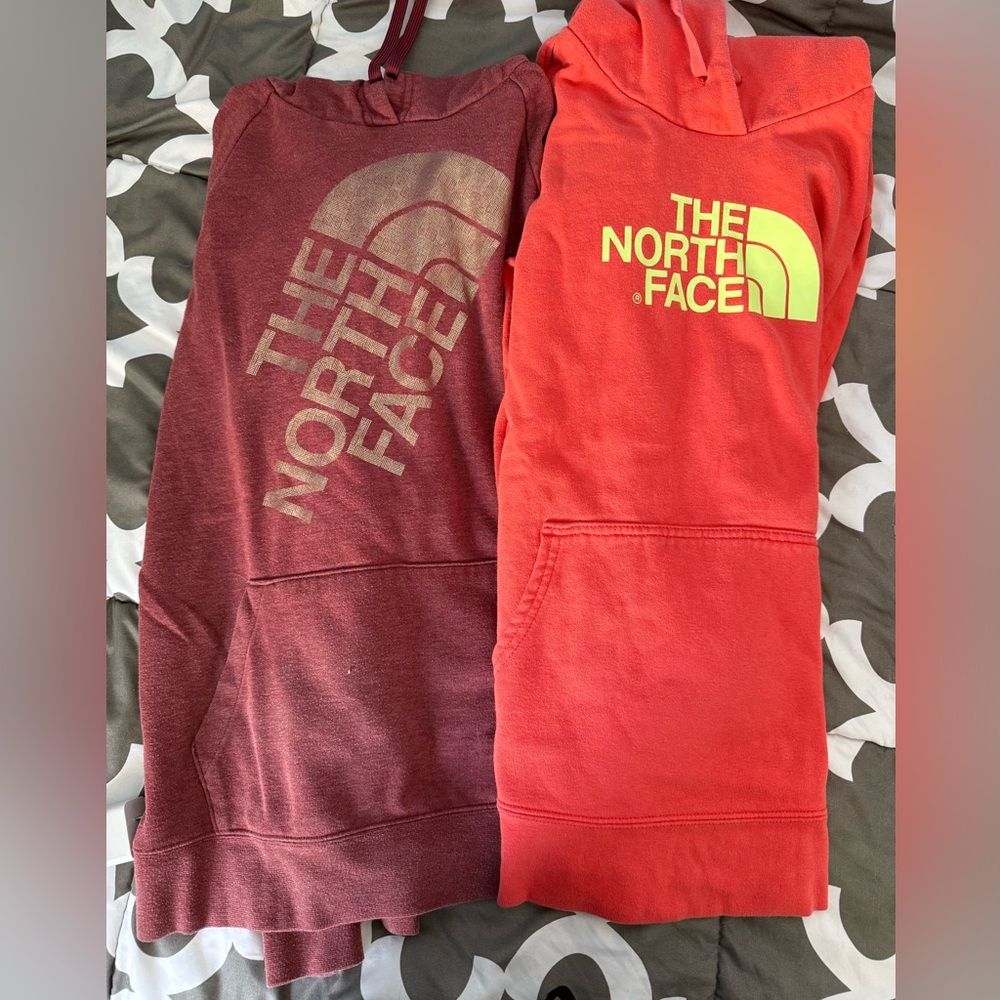 The North Face Burgundy and Red Hoodies